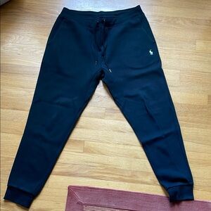 Polo by Ralph Lauren Black Sweatpants with Elastic Cuffs